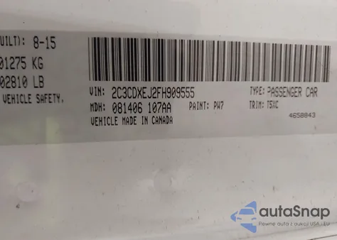 2015 Dodge Charger Srt 392 из США, поврежденный, VIN 2C3CDXEJ2FH909555